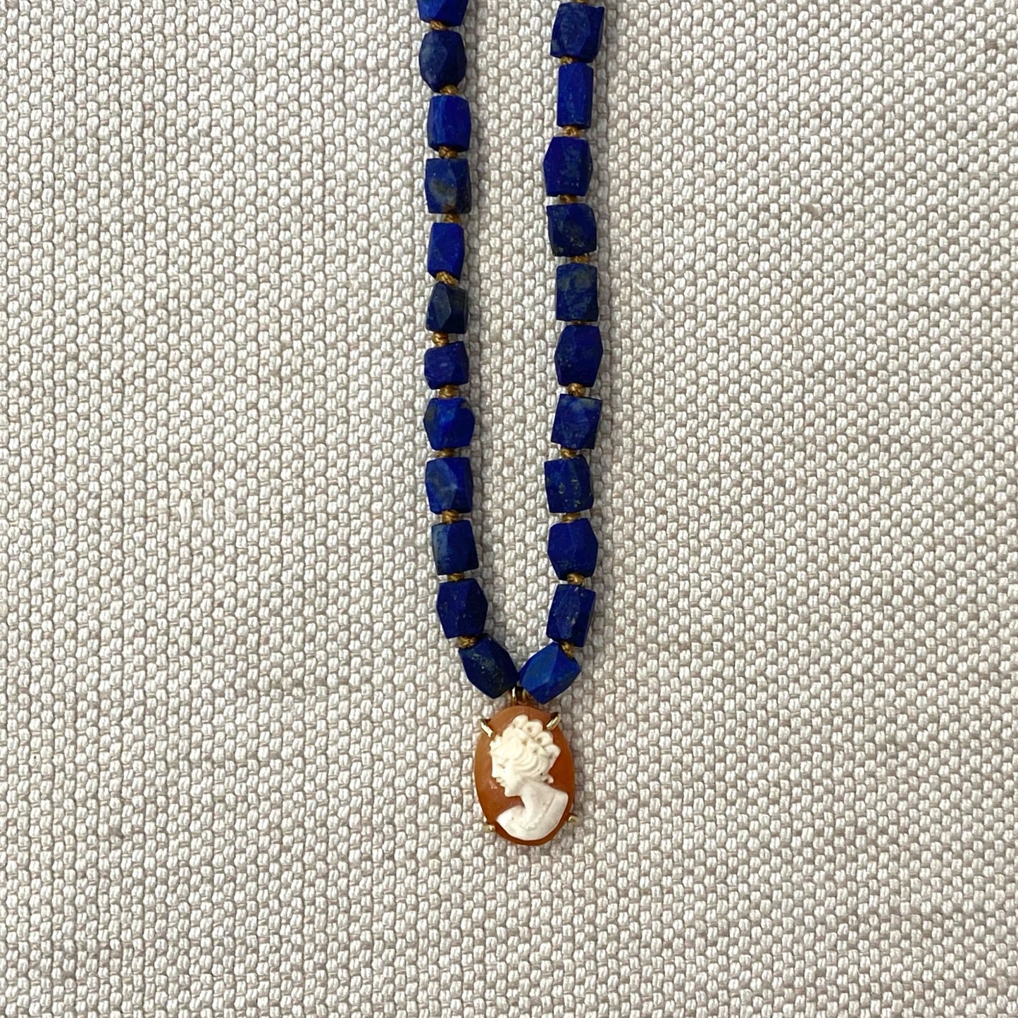 Lapis Cameo Necklace