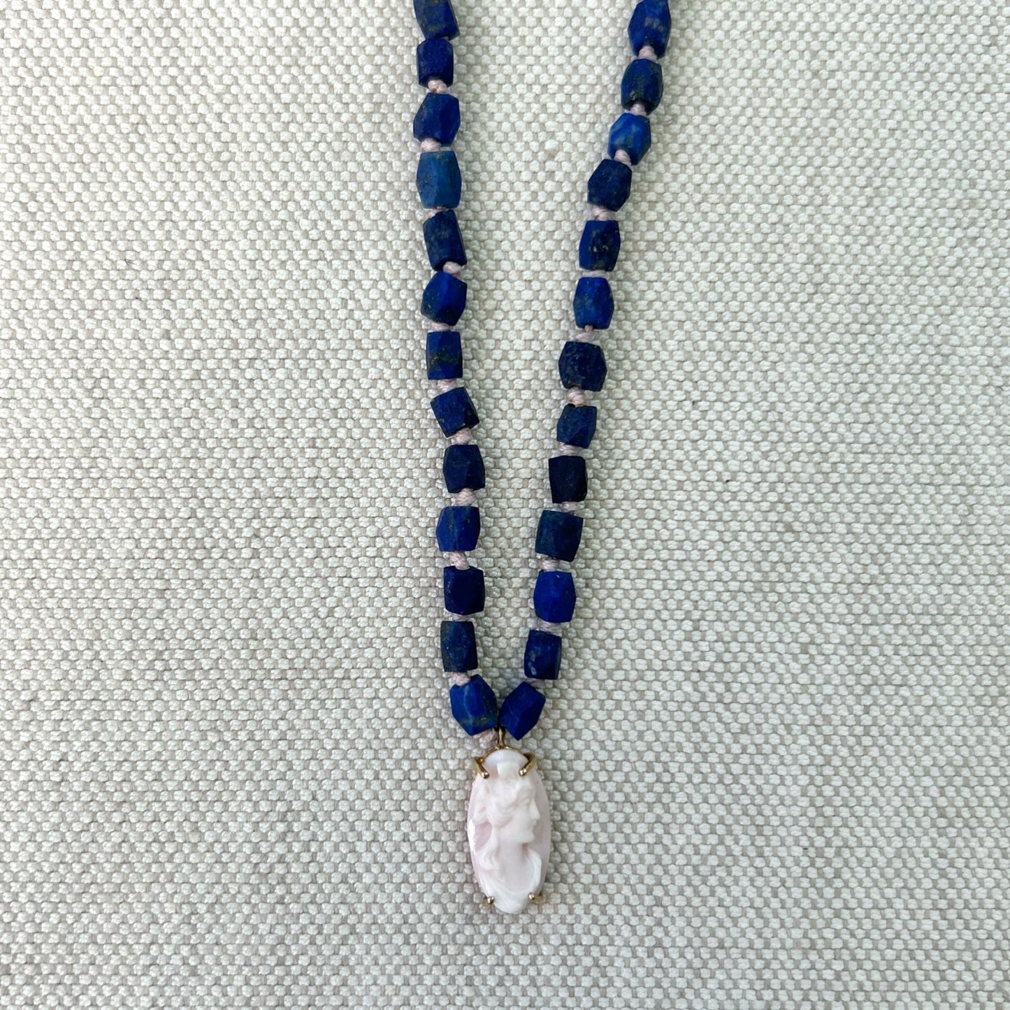 Lapis Cameo Necklace