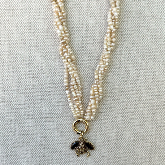 Pearl Diamond Garnet Necklace