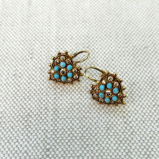 Turquoise Diamond Earrings